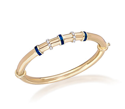 Diamond and Blue sapphire bracelet